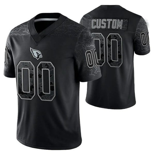 Custom Football Jerseys A.Cardinals ACTIVE PLAYER Black Reflective Limited American Stitched Jerseys