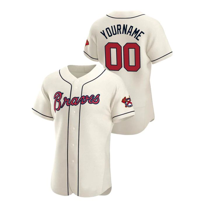 Custom Atlanta Braves Cream Stitched Baseball Jerseys