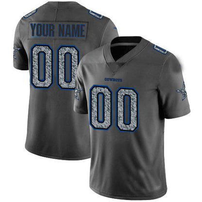 Custom D.Cowboys Gray Static Vapor Untouchable Limited  Jersey Stitched Jersey Football Jerseys