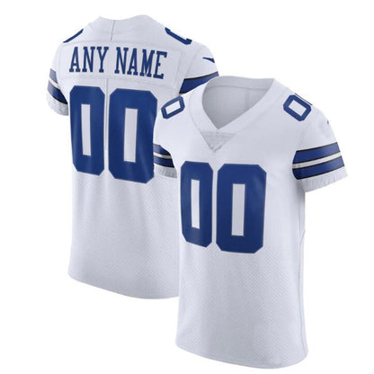 Custom  D.Cowboys White Vapor Elite Jersey Stitched Football Jerseys