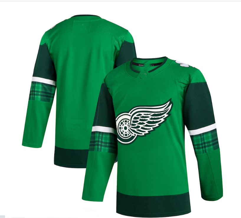 D.Red Wings 2023 St. Patrick's Day Primegreen Authentic Jersey - Kelly Green Stitched American Hockey Jerseys