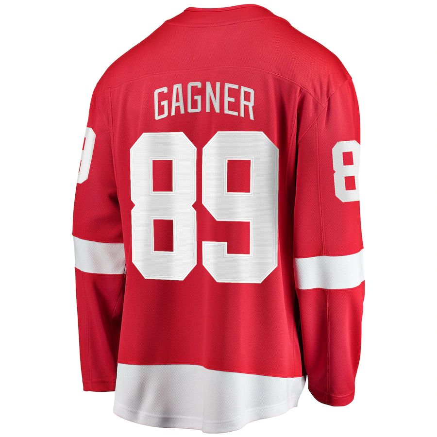 D.Red Wings #89 Sam Gagner Fanatics Branded Home Breakaway Player Jersey Red Stitched American Hockey Jerseys