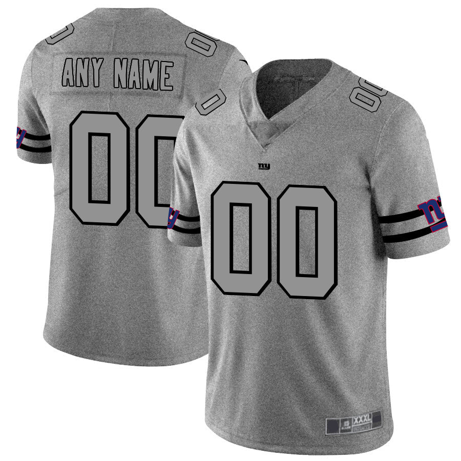 Custom NY.Giants 2019 Gray Gridiron Gray Vapor Untouchable Limited Jersey Stitched American Football Jerseys