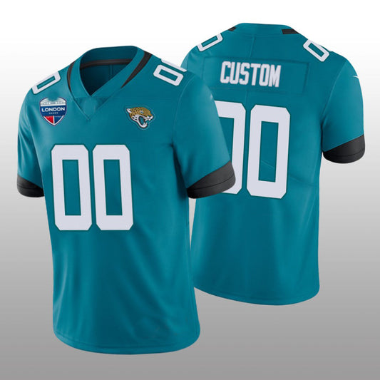 Football Jerseys Custom J.Jaguars Custom 2022 London Games Teal Vapor Limited Jersey American Stitched Jerseys