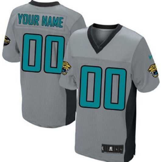 Custom J.Jaguars Gray Shadow Elite Jersey Stitched American Football Jerseys