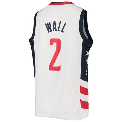 W.Wizards #John Wall Washington Wizards Swingman Badge Jersey  City Edition White Stitched American Basketball Jersey