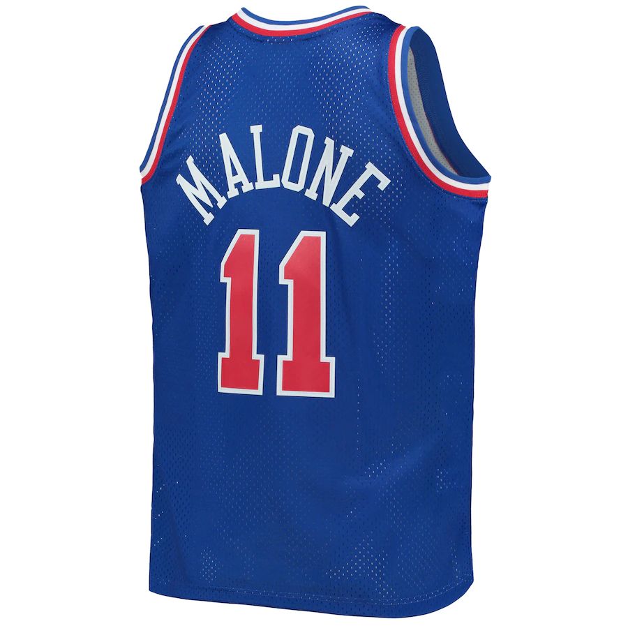 W.Conference #11 Karl Malone Mitchell & Ness Hardwood Classics 1992 All-Star Game Swingman Jersey  Royal Stitched American Basketball Jersey