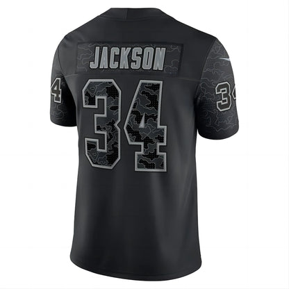 LV. Raiders #34 Bo Jackson Black Retired Player RFLCTV Limited Jersey Stitched American Football Jerseys