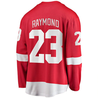 D.Red Wings #23 Lucas Raymond Fanatics Branded Home Breakaway Player Jersey  Red Stitched American Hockey Jerseys