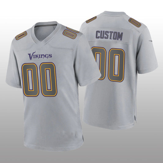 Football Jerseys MN.Vikings Custom Gray Atmosphere Game Jersey American Stitched Jerseys