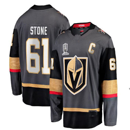 V.Golden Knights #61 Mark Stone Fanatics Branded 2023 Stanley Cup Champions Alternate Breakaway Player Jersey - Black Hockey Jerseys