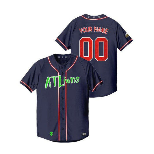 Custom Atlanta Braves Navy 25th Anniversary Jersey Stitched Baseball Jerseys