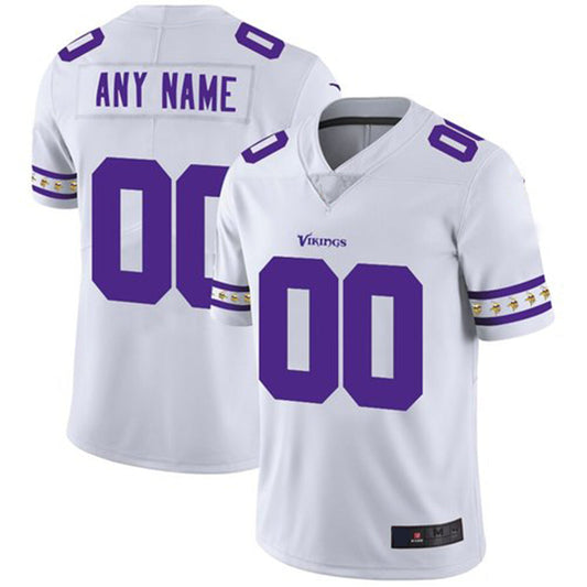 Custom MN.Vikings White Team Logo Vapor Limited Jersey Stitched Jerseys Football Jerseys