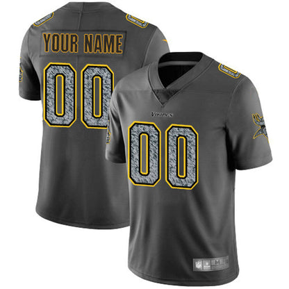 Custom MN.Vikings Gray Static Vapor Untouchable Limited Jersey Stitched Jerseys Football Jerseys