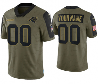 C.Panthers ACTIVE PLAYER Olive Custom 2021 Salute To Service Limited Stitched Jersey  Football Jerseys