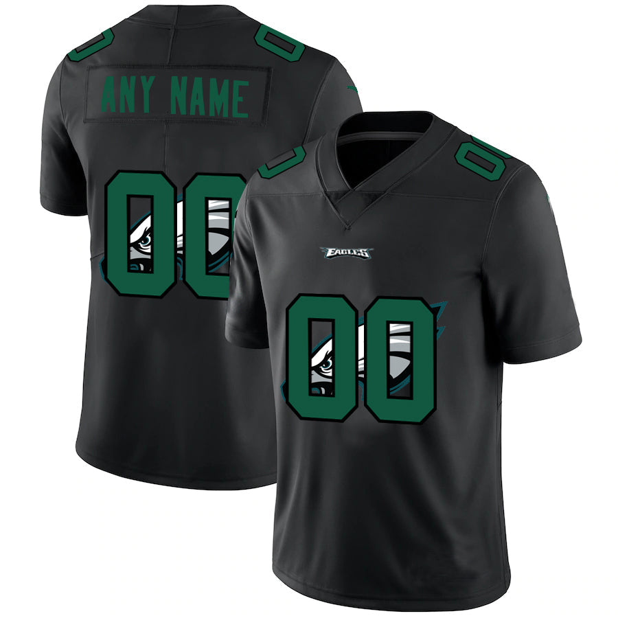 Football Jerseys P.Eagles Custom Team Logo Dual Overlap Limited Jersey Black American Stitched Jerseys