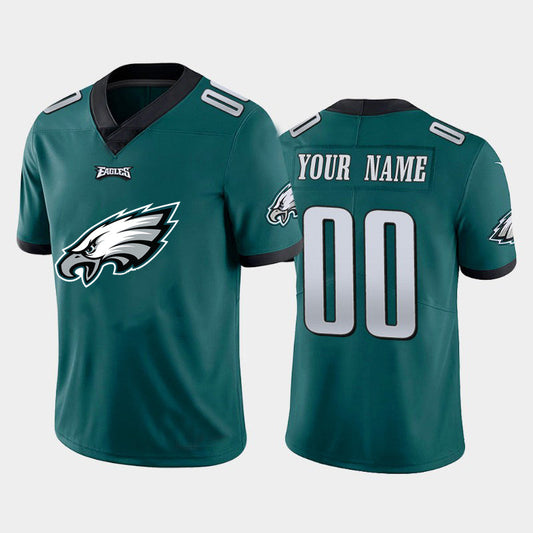 Custom P.Eagles Green Team Big Logo Vapor Untouchable Limited Jersey Stitched American Football Jerseys