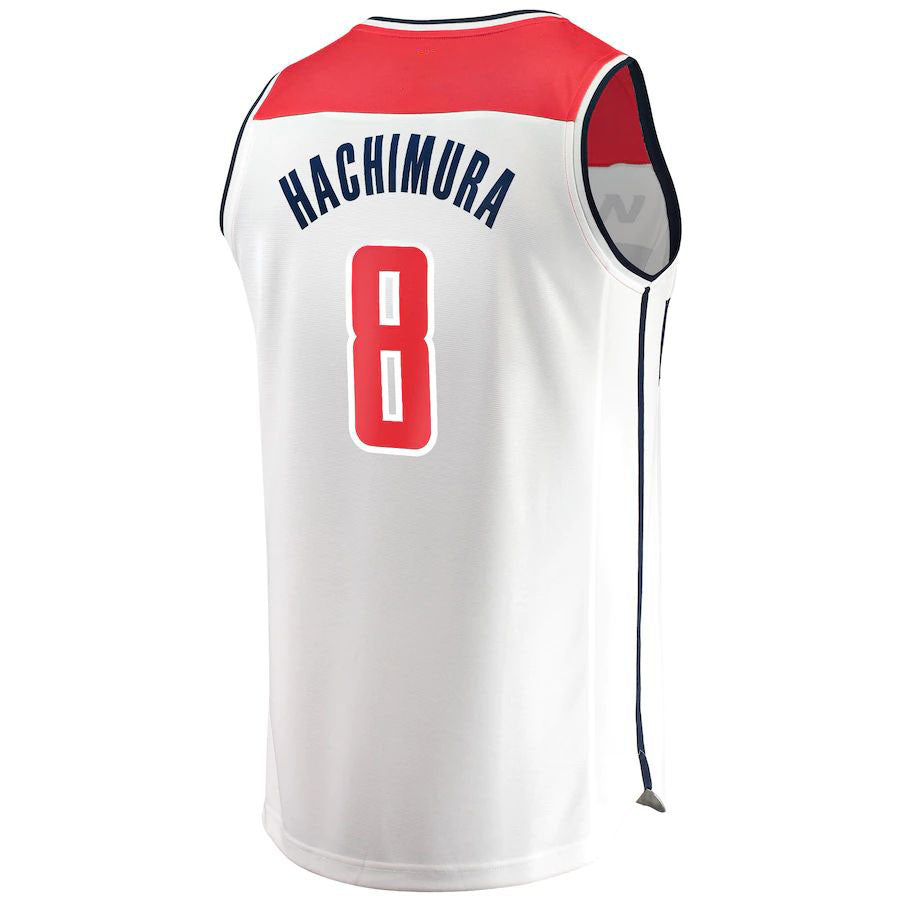 W.Wizards #8 Rui Hachimura Fanatics Branded  Fast Break Replica Player Jersey Association Edition White Stitched American Basketball Jersey