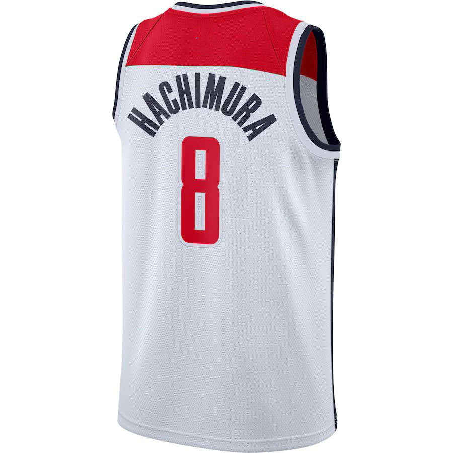 W.Wizards #8 Rui Hachimura Swingman Jersey White Association Edition Stitched American Basketball Jersey