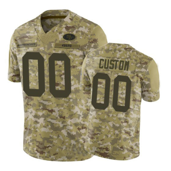 Custom SF.49ers Camo Stitched American Football Jerseys