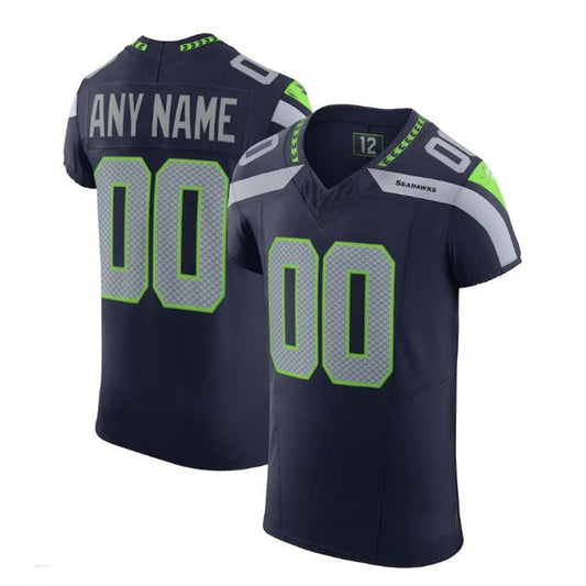 Custom S.Seahawks College Navy Vapor F.U.S.E. Elite Jersey Stitched Football Jerseys