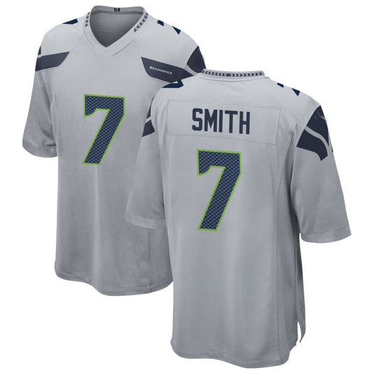 NY.Jets #7 Geno Smith  Gray Game Custom Jersey Stitched American Football Jerseys