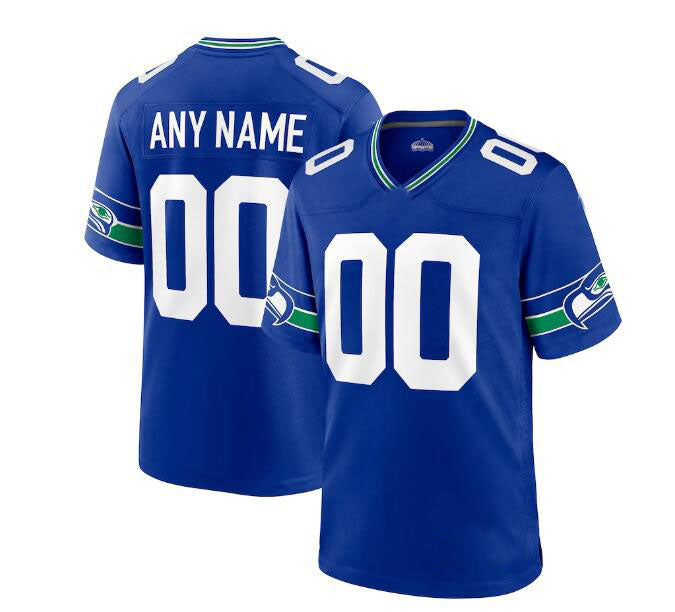 Custom S.Seahawks  Throwback Jersey - Royal American Jerseys Stitched Football Jerseys