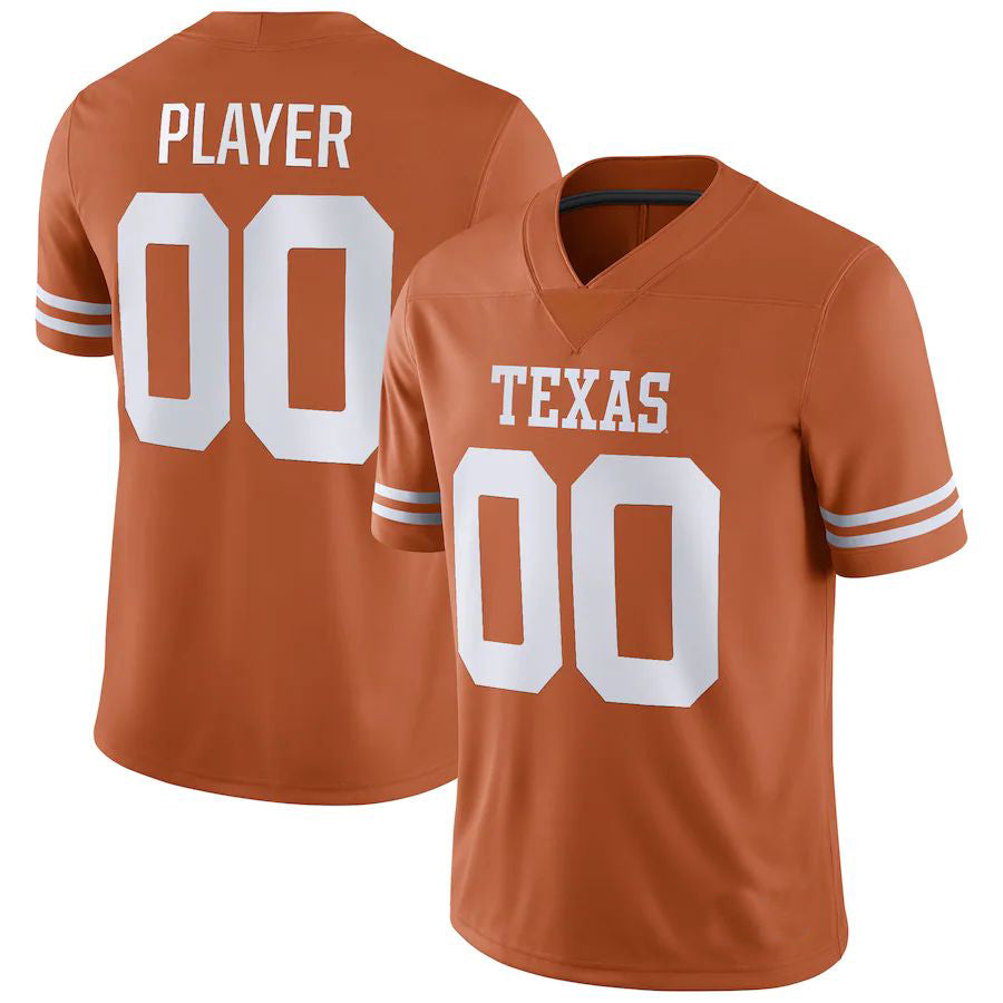 Custom T.Longhorns Pick-A-Player NIL Replica Football Jersey Texas Orange Stitched American College Jerseys