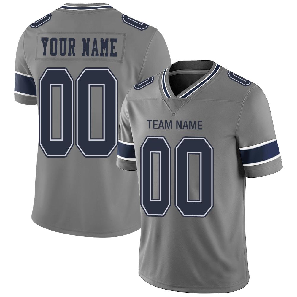 Custom D.Cowboys American Men's Youth And Women Stitched Grey Football Jerseys Personalize Birthday Gifts Jerseys