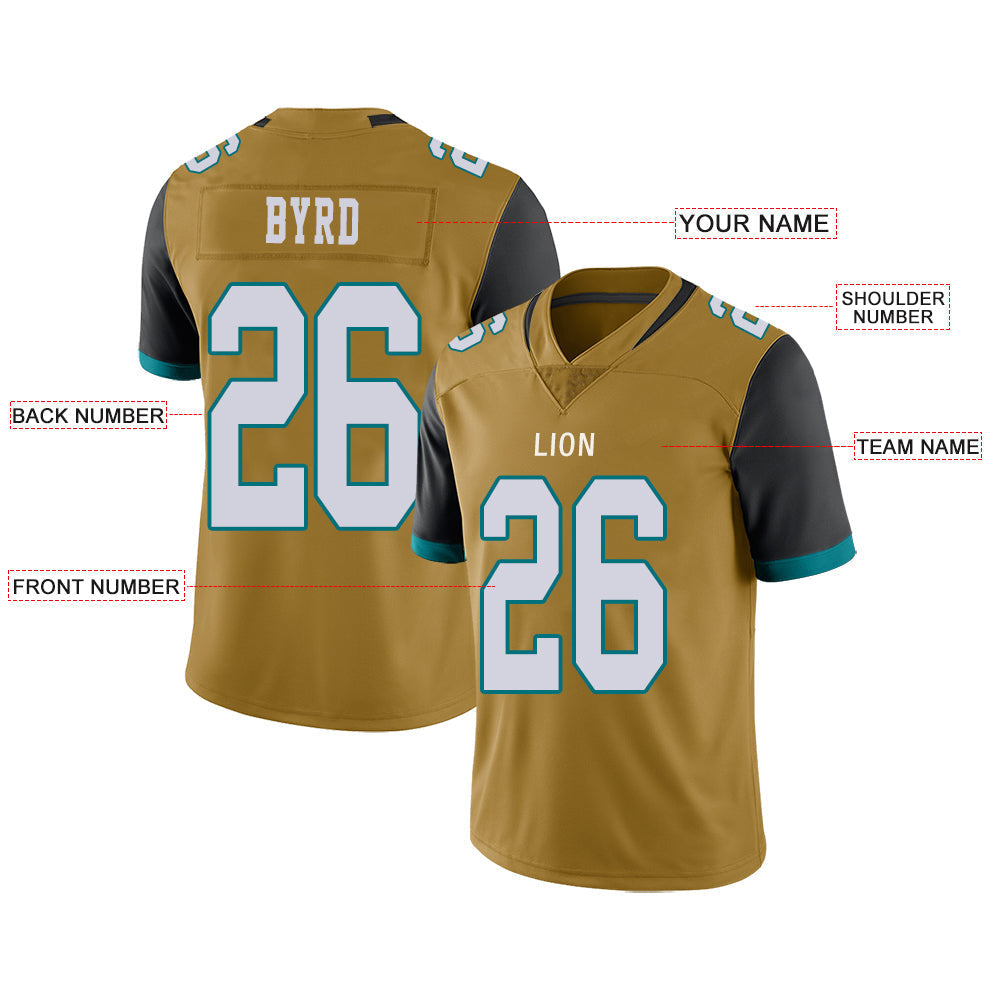 Custom J.Jaguars Stitched American Football Jerseys Personalize Birthday Gifts Gold Jersey