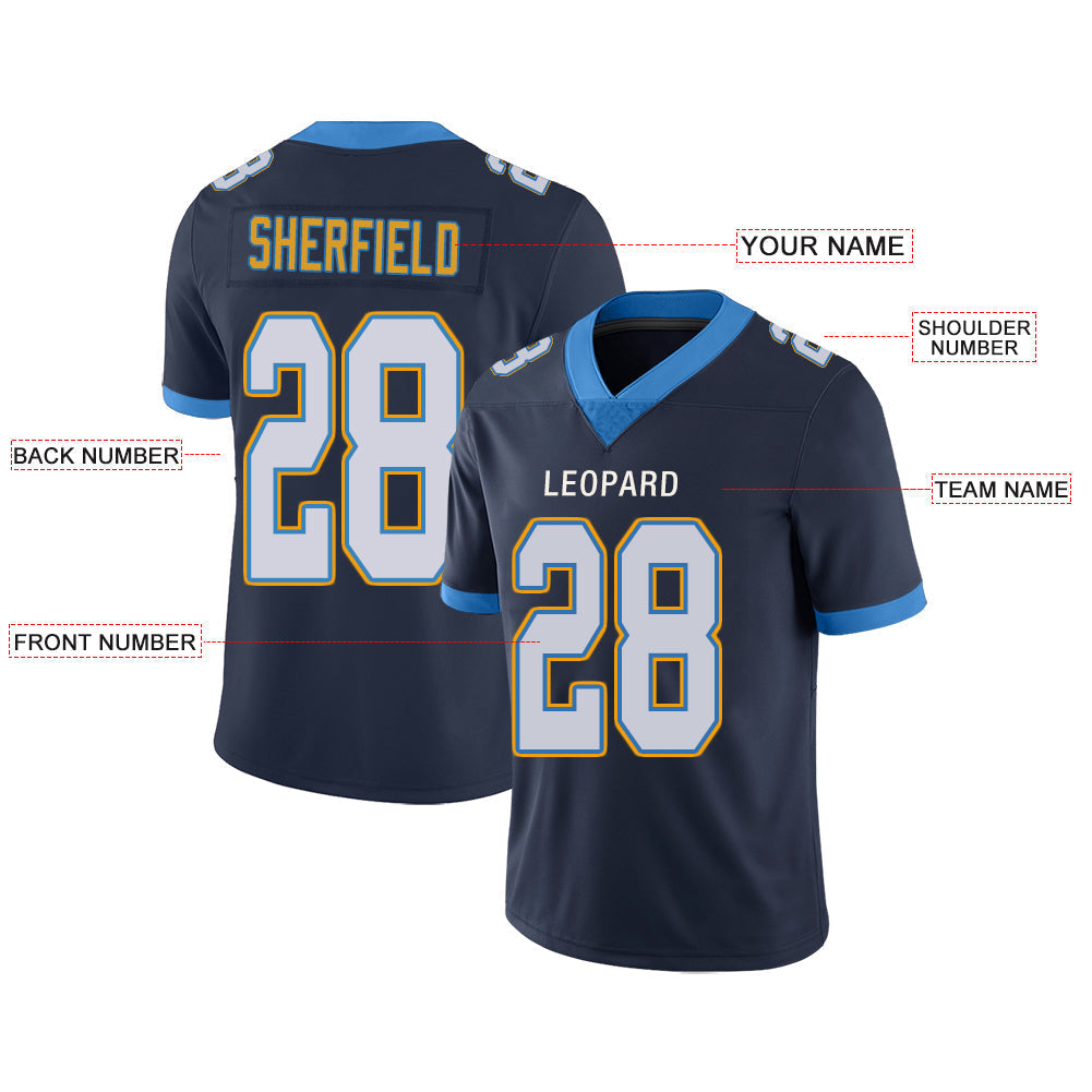 Custom LA.Chargers Stitched American Football Jerseys Personalize Birthday Gifts Navy Jersey