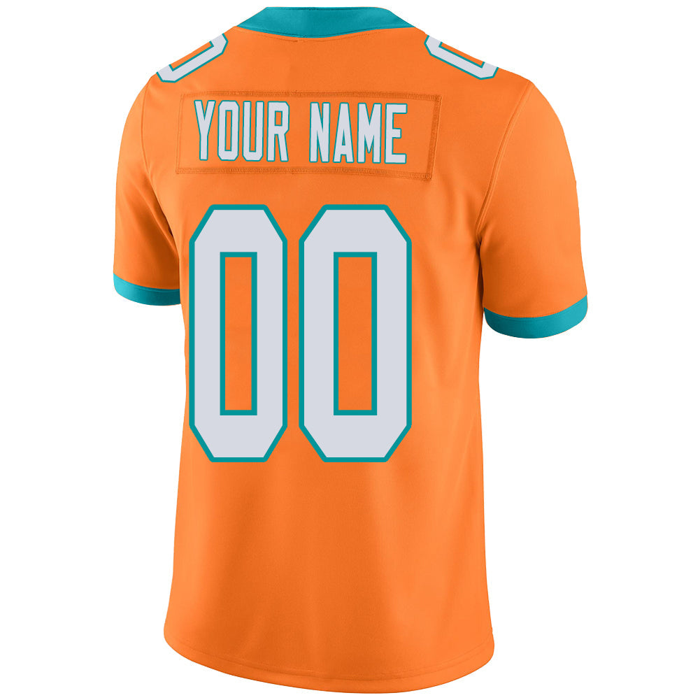 Custom M.Dolphins Stitched American Football Jerseys Personalize Birthday Gifts Orange Jersey