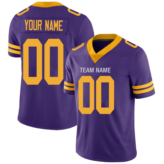 Custom MN.Vikings Stitched American Football Jerseys Personalize Birthday Gifts Purple Jersey