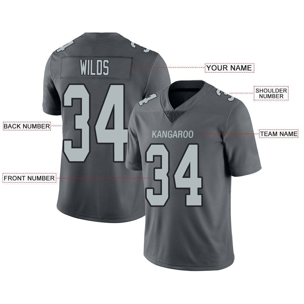 Custom LV.Raiders  Stitched American Football Jerseys Personalize Birthday Gifts Grey Jersey