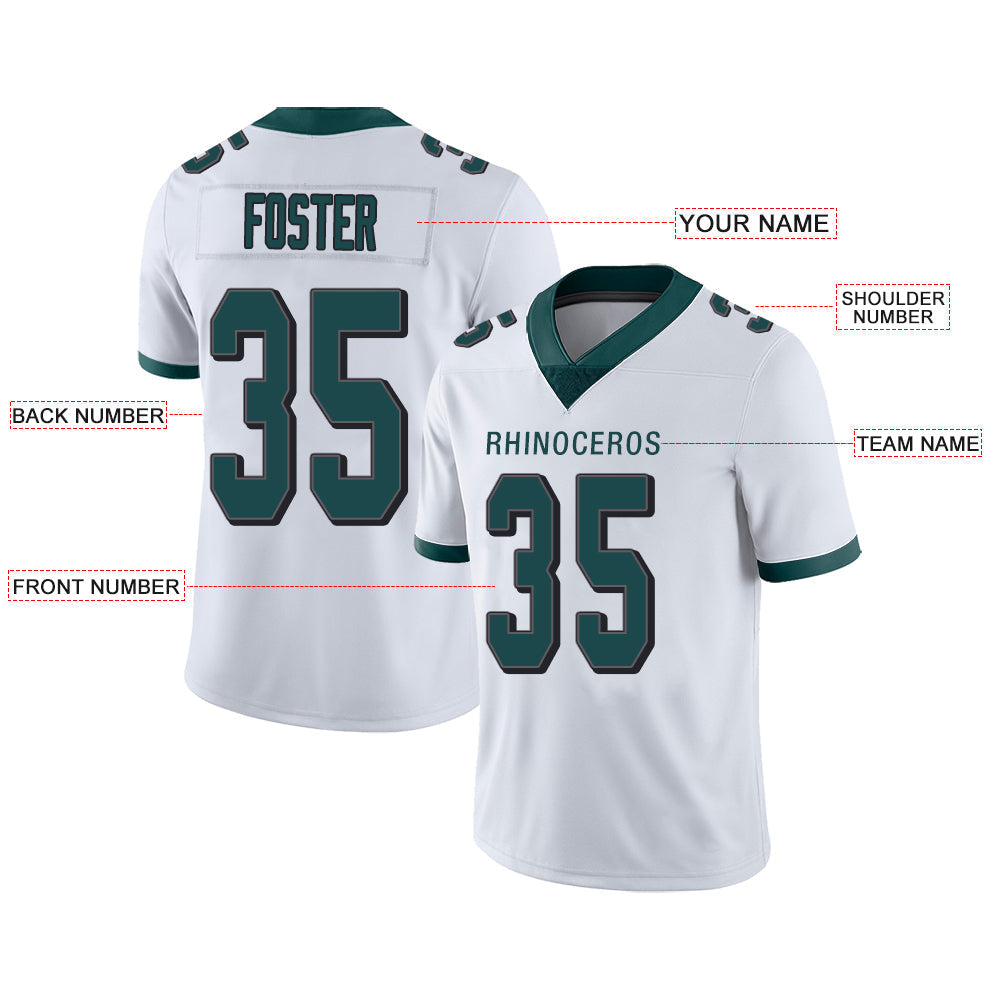 Custom P.Eagles Stitched American Football Jerseys Personalize Birthday Gifts White Jersey