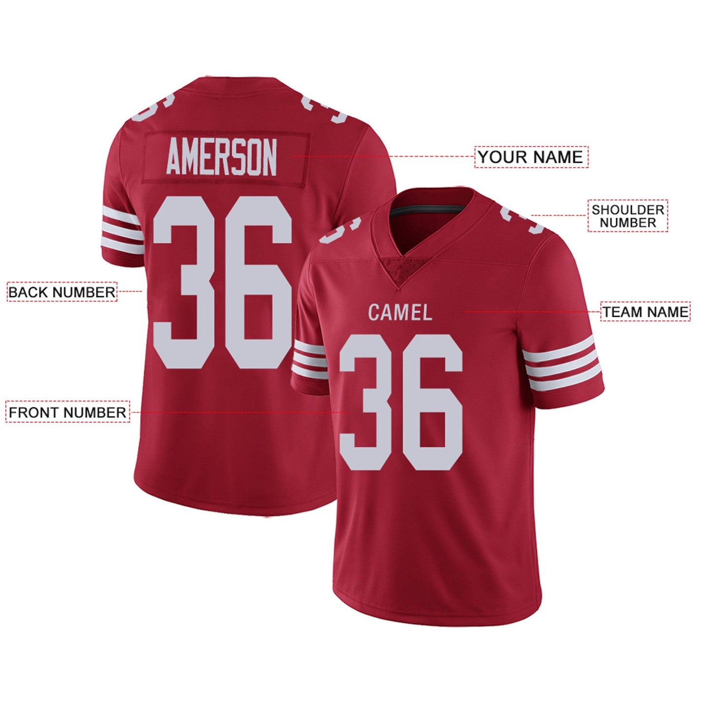 Custom SF.49ers Football Jerseys Team Player or Personalized Design Your Own Name for Men's Women's Youth Jerseys Red