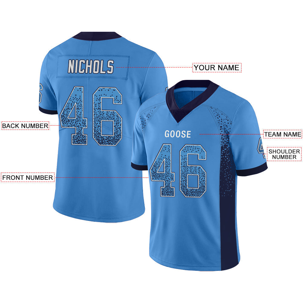 Custom T.Titans Stitched American Football Jerseys Personalize Birthday Gifts Light Blue Jersey