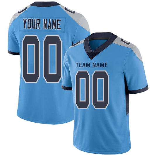 Custom T.Titans Stitched American Football Jerseys Personalize Birthday Gifts Light Blue Jersey