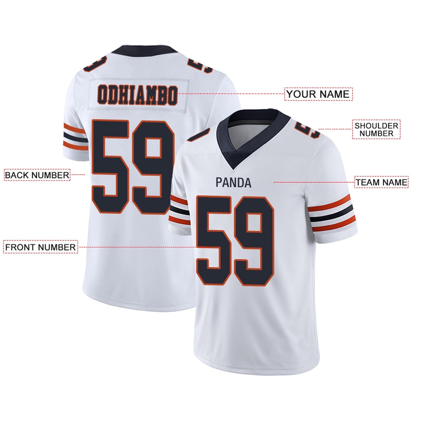 Custom C.Bears Football Jerseys Team Player or Personalized Design Your Own Name for Men's Women's Youth Jerseys Navy